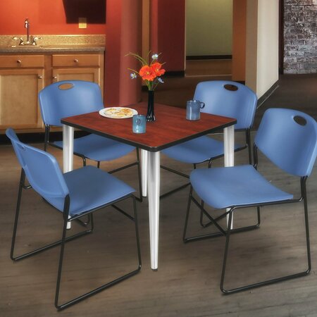 REGENCY Kahlo Square Table & Chair Sets, 36 W, 36 L, 29 H, Wood, Metal, Polypropylene Top, Cherry TPL3636CHCM44BE